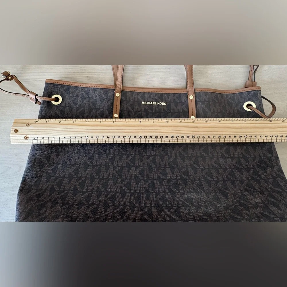 Michael Kors Large Dark Brown Signature Satchel Tote - Picture 13 of 15